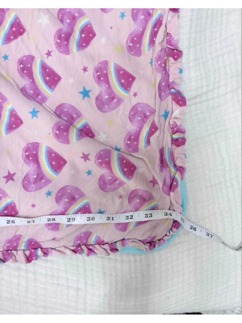 Posh Peanut Kids Bamboo Terry Towel Pink Heart Rainbow Ruffle